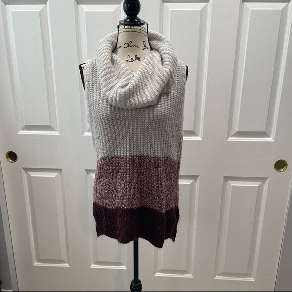 Knox Rose Ombre Sleeveless Turtleneck Sweater Size M - Picture 7 of 12